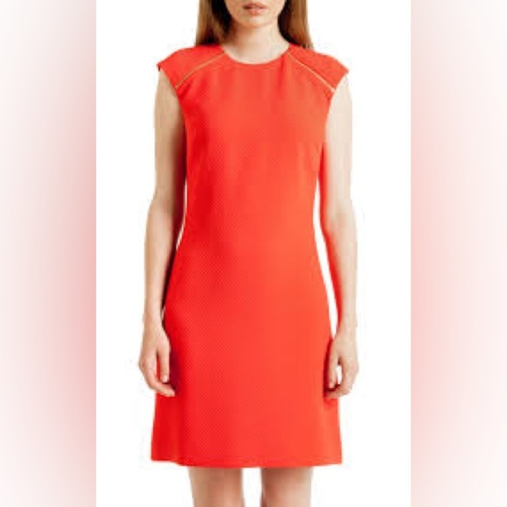 Women’s TED BAKER London coral quilted shift dress- Size 5